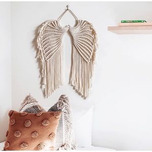 Angel Wings Macrame Tapestry Wall Hanging Boho Home Decor New